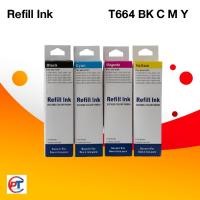 ราคา หมึกเทียบ (แพ็ค 4)EPSON T664 BK C M Y Refill Ink มีกล่อง (2982188138)