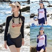 ราคา ชุดว่ายน้ำแขนยาว ชุดว่ายน้ำเซ็ท 2 ชิ้น ชุดว่ายน้ำผู้หญิง กางเกงขาสั้น สไตล์แฟชั่น ชุดว่ายน้ำกัน UV (24190556581)