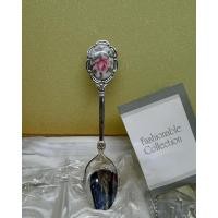 ราคา Set ช้อน ส้อม หัวเซรามิคลายกุหลาบ สีโอลด์โรส#teaspoon (20586888228)