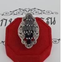 ราคา แหวนเงินแท้ ทรง มาคีทรงลายไทย ดำล้วน พร้อมส่ง (25639006207)