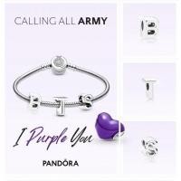 ราคา Pandora silver charm หัวใจม่วงของแท้มือสอง (24082288074)