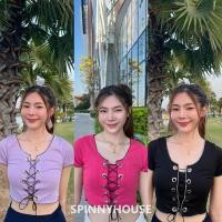 ราคา Spinnyhousestudio เสื้อครอปต่อแขนตุ๊กตา แต่งด้วยรอยเชือกตาไก่ สายฝอต้องไม่พลาด ปาดถัก ตาไก่ C502B (21075275682)
