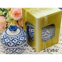 ราคา ถ้วย โถลายคราม 3.5”xสูง3.5” พร้อมกล่องของขวัญ ของฝาก ของที่ระลึก โถลายคราม ลายสัปปะรด ก้างปลา ของขวัญ งานเกษียณ รับไหว้ (4446745901)