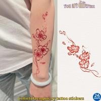 ราคา รอยสักลายดอกพีชสีแดง รอยสักแขนสาวเซ็กซี่ สติ๊กเกอร์รอยสักกันน้ํา ติดทนนาน 7 วัน สติ๊กเกอร์ผิว รอยสักปลอมชั่วคราว (29066645023)