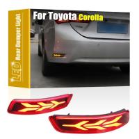 ราคา ไฟท้าย LED 2 ชิ้น ชุดโคมไฟกันชนหลัง ไฟเบรกหยุดรถสีแดง สำหรับ Toyota Corolla Altis 2014-2018 (43515005223)