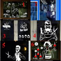 ราคา สติกเกอร์ตกแต่งร้านเสริมสวย ติดร้านทำผม สติกเกอร์ร้านทำเล็บ สปา (3543256764)