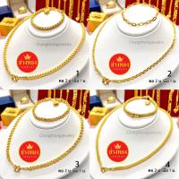 ราคา เหมือนแท้ทุกจุด ชุดเซ็ตสร้อยคอ2บาท สร้อยข้อมือ1บาท P.04 ใส่แทนทองจริงได้เลย ทองไมครอน ทองโคลนนิ่ง ช่างทองเยาวราช (20171535500)