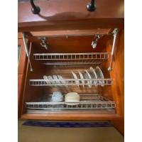 ราคา ชั้นวางชามสแตนเลส ชั้นวางชาม ชั้นวางจานสแตนเลสเงาแบบ 4 ผนังหนาและหนัก (43613518784)