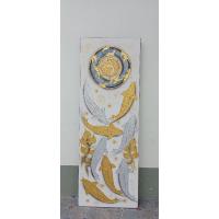 ราคา ภาพวาดปลาคาร์ฟ8ตัวปิดทองคำเปลว/เงินเปลวพื้นสีขาวขนาด35×100cm (2947893272)