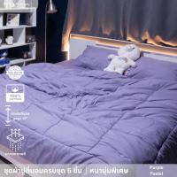 ราคา ชุดผ้าปูที่นอน 6 ชิ้น ผ้า Cotton 100% สีม่วงพาสเทล Pastel Purple (40123828736)