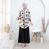 ราคา เสื้อท็อปผู้หญิงพร้อมพรีเมี่ยม RAYON MOTIF ผู้หญิง LONG-SLEEVED BLOUSE (42577261083)