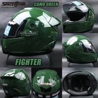 ราคา Spacecrown หมวกกันน็อค รุ่นFIGHTER หมวกเต็มใบ ราคาเบา สีCAMO GREEN (21086638594)