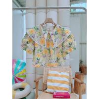 ราคา Flower Blouse เสื้อลายดอกสีเหลืองสวยมาก ปกน่ารักแต่งลูกไม้ (27628403745)
