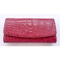 ราคา สอบถามสต๊อกก่อนสั่งซื้อ กระเป๋าสตางค์หนังท้องจระเข้แท้ 3พับยาว สีแดงเข้ม (21142867902)