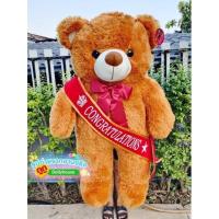 ราคา หมีสีน้ำตาลขนปุย สายสะพายปัจฉิมน่ารักมาก นุ่มนิ่มตัวใหญ่1เมตร (8024408150)