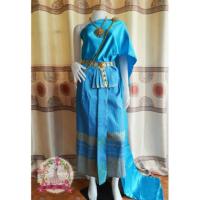 ราคา ชุดไทยสไบข้างสีฟ้า (910942913)