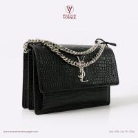 ราคา Y S L Croc Sunset Monogram Leather Shoulder Bag Dc22 (25854654800)