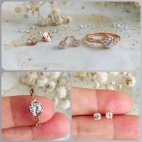 ราคา แหวนพลอยเพทายขาว 5 mm./ ต่างหูพลอยเพทายขาว 3.5 mm. (27857905105)
