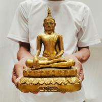 ราคา พระสามสมัย สมัยอู่ทอง สีทองโบราณ พิมพ์โบราณ ขนาด 5 นิ้ว สูง 8 นิ้ว (26284206761)