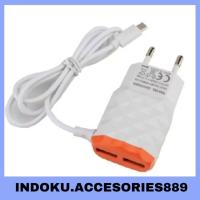 ราคา เครื่องชาร์จ 2 พอร์ต USB USB 2.4A + สายชาร์จ Micro Travel 2 พอร์ต USB + สาย Micro (42827418400)