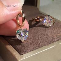 ราคา ต่างหูคริสตัล ทรงหัวใจ แบบเหลี่ยม สำหรับผู้หญิง (7608604817)