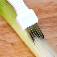 ราคา มีดซอยต้นหอม หน่อยไม้ 7 ใบมีด สไตล์เกาหลี พร้อมฝาครอบ สีขาว สำหรับใช้ประกอบอาหาร (12911195660)