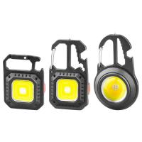 ราคา Mini COB Flashlight Rechargeable Keychain Lamp Outdoor Camping LED Light Portable Pocket Wrench Screwdriver Safety Hamme (27562507285)