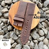ราคา สายนาฬิกาหนัง Crazy Horse ของแท้ FREE BUCKLE สีน้ําตาล - รับประกัน 1 ปี - สายนาฬิกาหนังแท้ (27429999736)