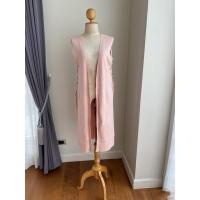 ราคา เสื้อกั้กตัวยาวคลุมสะโพก Jaspal แท้ 100% ผ้านิตสีชมพูคลาสสิค (9580951424)