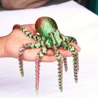 ราคา 2024 19CM 3D Printed Octopus Figurine with Flexible Joints For Home Office Desk Decor Ocean Animal Table Ornament Ideal (27613733728)