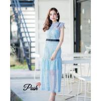 ราคา เดรสลูกไม้ยาวสีฟ้า.brand.orange.juice (9235779142)