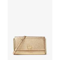 ราคา กระเป๋าเงิน Michael Kors แบบ crossbody สี metallic gold ใหม่ แท้ (1505973205)