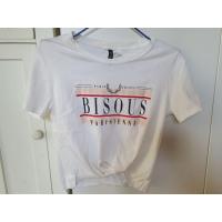 ราคา เสื้อยืด H&M สีขาว "BISOU PARIS" ครอปผูกหน้า อก 34" ยาว 16" (มือสอง สภาพดี) (43758267900)