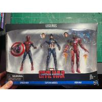 ราคา MARVEL LEGENDS Civil war 3 pack Battle damage Spider-man/Captain America/Ironman MK46 (27768577263)
