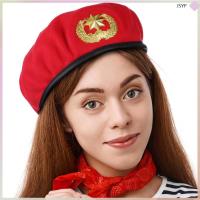 ราคา หมวกเบเร่ต์สีแดงพร้อมสายปรับขนาดและตราโลหะสไตล์วินเทจ ขนาดฟรีไซส์ใส่ได้ทุกคน (48055411527)