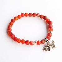ราคา สร้อยข้อมือหินแท้ เสริมมงคล หินนำโชค อาเกต หรือโมรา สีแดง (70219821)