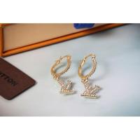ราคา ต่างหูห่วง LV โลโก้ประดับเพชร (A78) (6956839167)