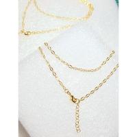 ราคา ใหม่เอี่ยมสร้อยคอตัดลาย/ลายนำเข้าอิตาลี่ชุบทองคำ18k (21576002139)
