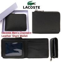ราคา แท้ outlet Lacoste Men's Chantaco Leather Short Wallet กระเป๋าสตางค์ใบสั้นรุ่นใหม่ (27813221126)