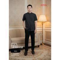 ราคา ZOYA FEZA Menswear ผู้ชายแขนสั้นผ้าฝ้าย Slub เย็บปักถักร้อยเชียงใหม่ปกกระเป๋าด้านข้าง (47405778822)