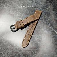 ราคา สายนาฬิกาหนังแท้ สีน้ำตาลอ่อน ด้ายแว็กซ์ สีครีม ซับใช้ หนังฟอกฝาดอิตาลี สีแทน Leather Straps / Watch Straps (29774750084)