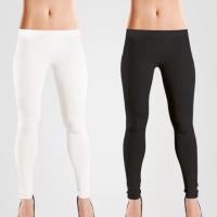 ราคา PREMIU White Legging High Quality Stretchable High Waist Cotton Tights / กางเกงเลกกิ้งผู้หญิง สีขาวธรรมดา /Legging Wanita (29537488605)