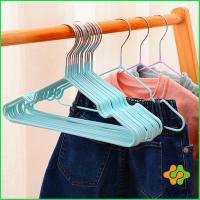 ราคา Arleen ไม้แขวนเสื้อ หุ้มยางกันลื่น แพค 10ชิ้น ส่งแบบสุ่มสีไม่กินเนื้อที่ ไม้แขวนเสื้อสแตนเลส หุ้มยางกันลื่น coat hanger (17584795180)