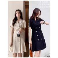 ราคา BL008/CR009 ขายดีมากๆๆ พร้อมส่ง ชุดเดรส สาวอวบ Plus Size สีดำ สีครีม คอวีมีปก แต่งกระดุมด้านหน้า เนื้อผ้านิ่ม ใส่สบาย (8068920373)