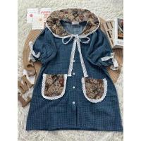 ราคา ❤️เดรสมือ2ผ้ายีนส์คอปกเป็นผ้าทอลายหมีแต่งกระเป๋าข้างน่ารักงานป้ายBarcode ❤️ (28910203779)