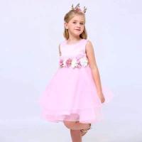 ราคา ชุดออกงานราตรีเด็ก แต่งเอวดอกไม้ สีชมพู (ไซส์ประมาณ 2-5 ปี) (7944642074)