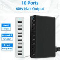 ราคา สถานีชาร์จ USB 10-พอร์ต 60W ฮับชาร์จ USB หลายพอร์ตเดสก์ท็อปปลั๊กไฟสําหรับแท็บเล็ตโทรศัพท์มือถือ (53350076305)