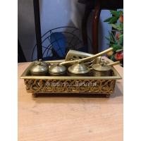 ราคา ชุดเชี่ยนหมากตะกร้าเหลี่ยมฉลุลายเนื้อทองเหลือง (16058454587)