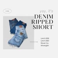 ราคา กางเกงยีนส์ขาสั้น Levi's, wrangler งานป้าย แบรนด์มือสองของแท้ (9294860855)