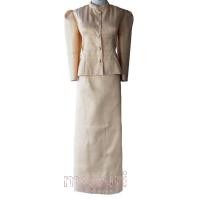 ราคา เช่าชุดไทยจิตรลดา ชุดไทยประยุกต์ออกงานสีทองผ้าลายไทย By missuri(มิสซูริ) (8973196206)